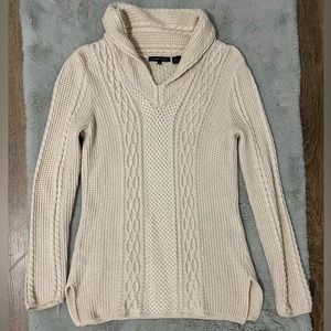 Cream Cable Knit Sweater by Jeanne Pierre SZ S